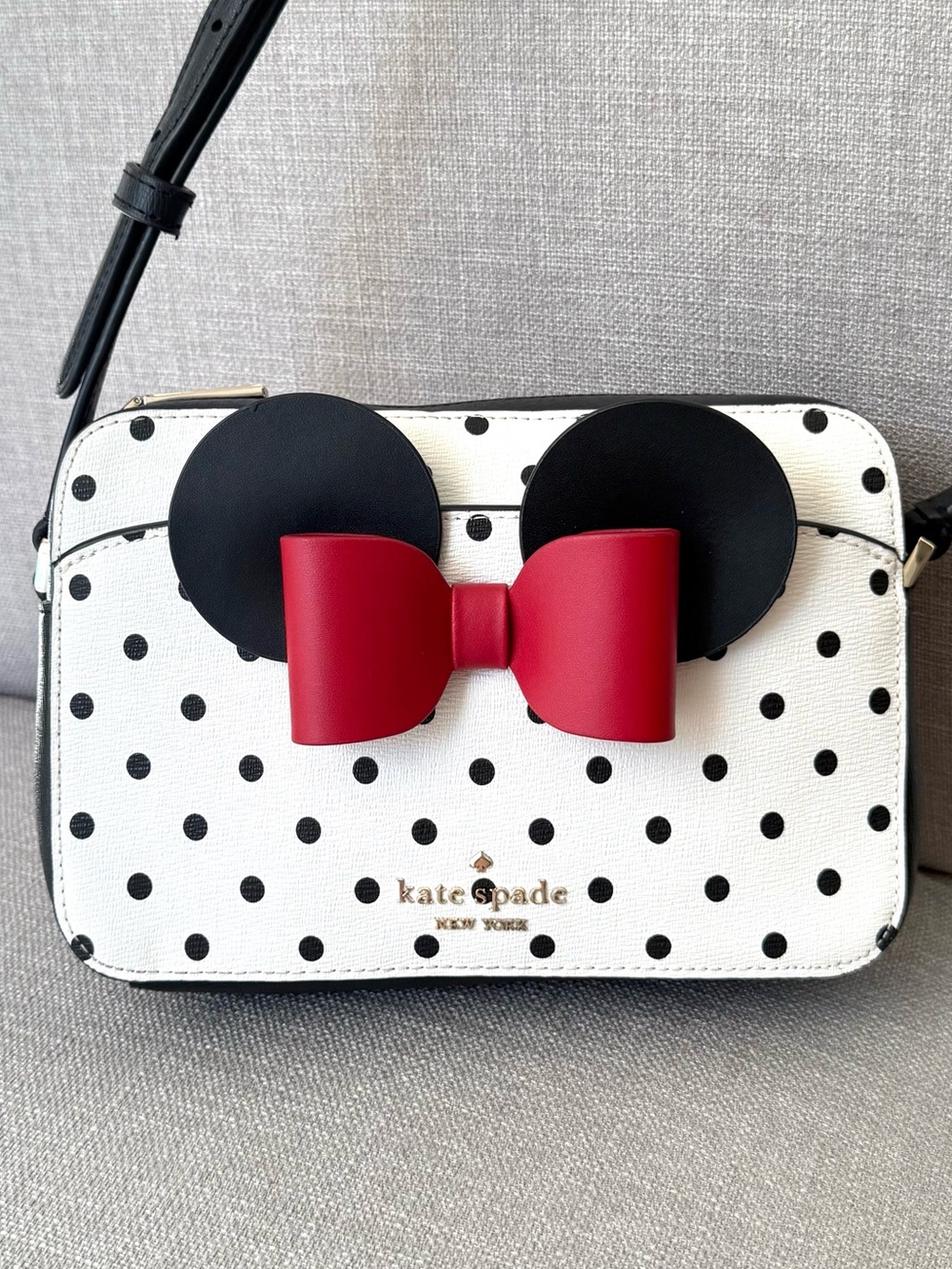Disney x Kate Spade Minnie Mouse Polka Dot with Red Bow crossbody bag